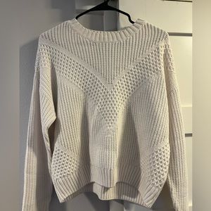H&M Divided Cream Cable Knit Crew Beck Sweater